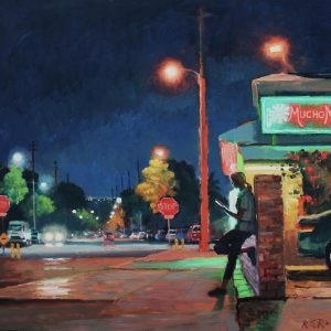 waitress taking a break 50x70cm