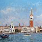 Venice panorama oil painting on canvas by Roelof Rossouw